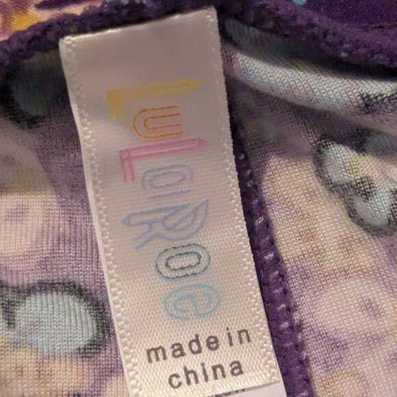 LuLaRoe TC Purple Paisley Floral Print Leggins - Picture 2 of 4